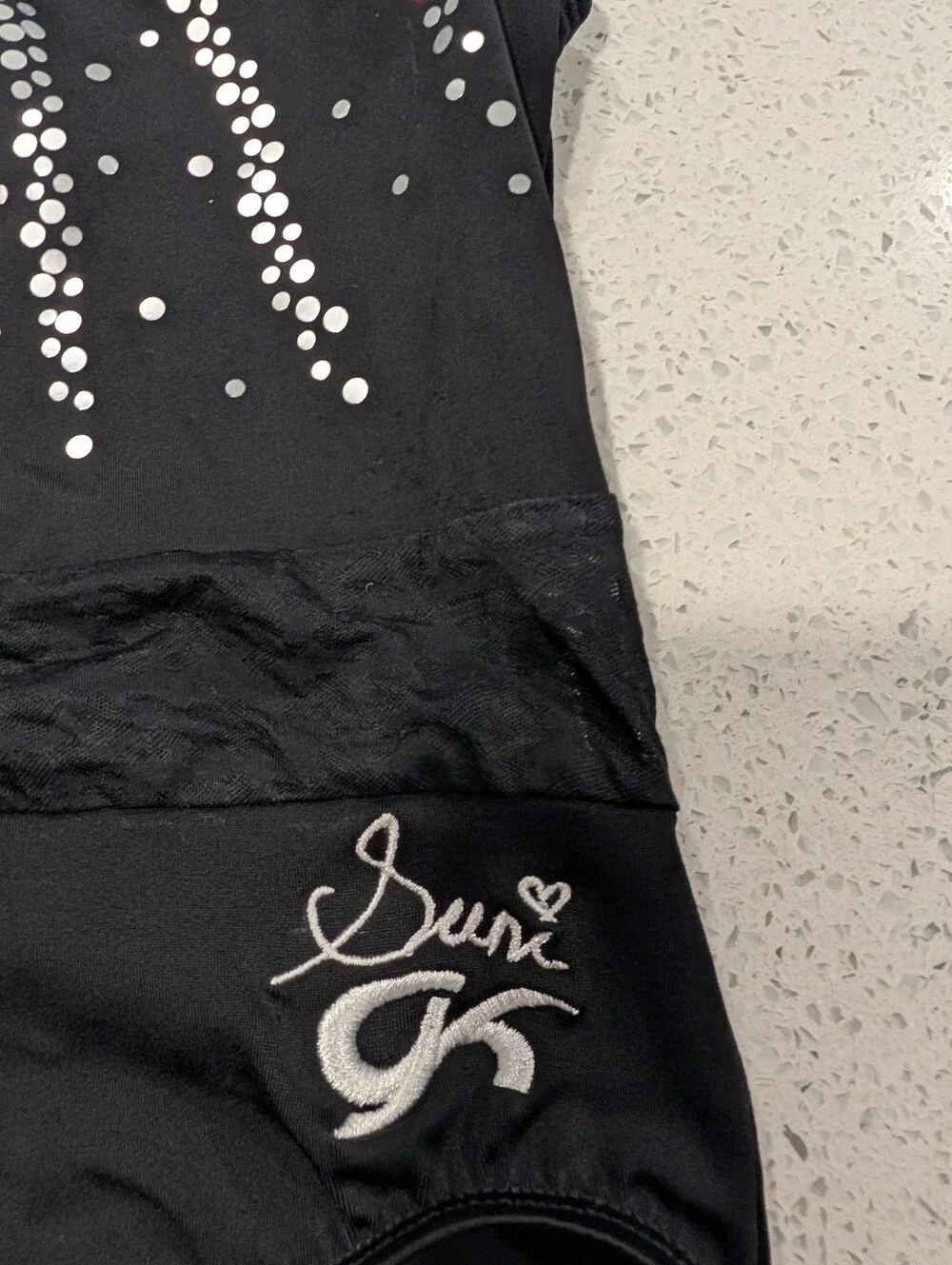 SUNI LEE Olympic GK ELITE Child Large gymnastics dance leotard CLASSIC ELEGANCE
